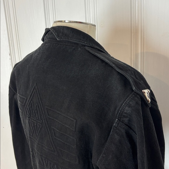 Vintage MORGANWEAR Black Denim Moto Jacket – Size S – Ultra Rare & Collectible - Picture 8 of 13